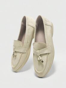CUCCOO BIZCHIC Women's Comfortable Apricot Color Flat Loafers, Fashion For Christmas Spring Shoes - Apricot - View 6