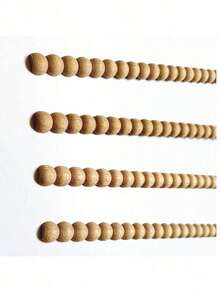 10pcs Unfinished Semi-Circle Beaded Wooden Trim, Suitable For Diy Decoration, Cabinets, Furniture, Inlay, Shiplap, And Other Projects - Beige - View 7