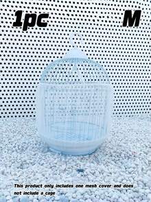 1pc Adjustable Elastic Bird Cage Cover, Breathable Mesh Dust Guard With Scatter-Proof Design, Universal Fit For Small Medium Large Parrot Cages, Reusable Pet Cage Sleeve - Multicolor - View 20