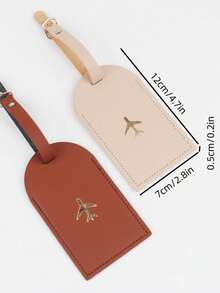 Found Favorite 2PCS Fashionable And Lightweight Suitable For Flight Back To School Simple Style Fashionable Style Airplane Pattern Luggage Card Travel Set - Coffee + Khaki - View 6