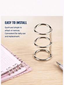 20/15/10/2Pcs Silver Metal 3-Ring Binder, 0.8 Inch Inner Diameter Loose Leaf Folder, Perfect For Notebooks, Photo Albums And DIY Travel Journals, Back To School Essential Supplies - Silver - View 6