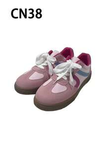 Round Toe Lace-Up Shoes For Women, Versatile Lace Up Flat Sneakers, Low Top Athletic Shoes - Pink - View 10