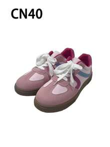 Round Toe Lace-Up Shoes For Women, Versatile Lace Up Flat Sneakers, Low Top Athletic Shoes - Pink - View 7
