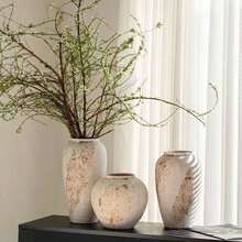 1pc Nordic Minimalist Style Ceramic Hydroponic Vase, Suitable For Fresh Flowers, Boho Vase, Applicable For Farmhouse, Living Room, Dining Room, Tabletop, Bookshelf, Centerpiece Decor, Tabletop Decor, Special Gift, Decorative Style Home Decor Room - Multicolor ABC - View 4