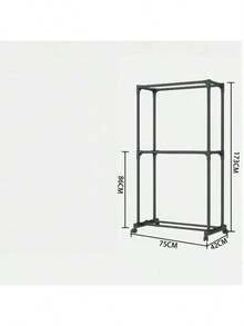 Home Bedroom Freestanding Multi-Functional Hanging Clothes Rack With Movable Wheels, Minimalist Drying And Clothing Hanger, Coat Rack. - A - View 6