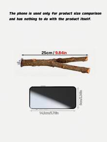 1pc Handmade Wooden Durable Bird Perch Stand, Comfortable Bird Chewing Stick, Fun Bird Toy & Accessories, Natural Wood Variations (Weight & Shape Slightly Differ) - Brown - View 4