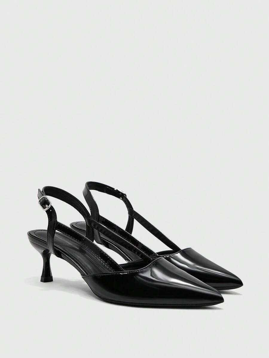 CUCCOO BIZCHIC Women's Spring And Summer New Pointed Back Strap Stiletto Wear Commuter High Heels Fall Shoes - Black - View 1