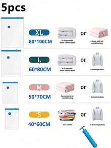 Multi-Combination Compression Bags Are Suitable For Suitcases, Spring, Summer, Autumn And Winter Clothing, Travel And Vacation, Wardrobes And Closets, Back-To-School Season, School Dormitories, And Multiple Uses. - View 13