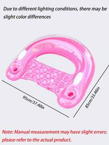 1pc Candy Color U-Shaped Inflatable Pool Float, Adult Floating Lounger Chair For Summer Beach Swimming, Durable PVC Pool Accessory, Great For Party Relaxation - Multicolor - View 22