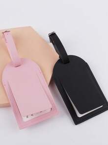 Found Favorite 2PCS Fashionable And Lightweight Suitable For Flight Back To School Simple Style Fashionable Style Airplane Pattern Luggage Card Travel Set - Black + Pink - View 4