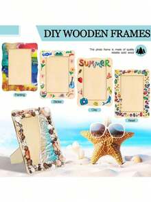 Unfinished Wooden Picture Frame, 4 Inches * 6 Inches, Suitable For Diy Projects And Handicrafts, Vertical Wooden Frame For Diy Painting, Suitable For Woodworking, Painting, Art Projects And Wooden Decorations, Suitable For All Occasion Gifts - Wave Style - View 3