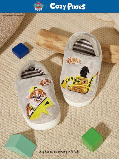Cozy Pixies | PAW Patrol Autumn And Winter Boys Blue Cute Cartoon Non-Slip Indoor Slippers Fleece Warm Indoor And Outdoor Slippers Baby Children Home Slippers
