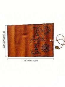 Túi đựng bút hình bản đồ kho báu sáng tạo - Hộp bút bằng vải canvas và da phong cách retro dung tích lớn - Nắp cuộn đơn giản dành cho học sinh - Nhiều màu - Xem 4