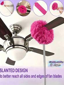 Extendable Microfiber Ceiling Fan Duster Cleaning Brush, 13 To 31.5 Inches Adjustable, Washable, Ideal For High Ceilings, Furniture, And Car Cleaning, Multi-Functional Dusting Cleaning Tool, Easy To Clean, Household Cleaning Supplies - Multicolor - View 2