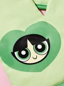 THE POWERPUFF GIRLS X SHEIN 1pc/2 Pcs Cute Cartoon Print Kitchen Insulation Set, Insulation Mat, A Must For Kitchen Baking, Effectively Isolating Heat Sources, Single/Combination - Green - View 2