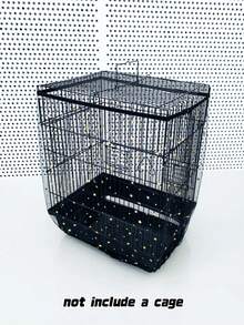 1pc Adjustable Elastic Bird Cage Cover, Breathable Mesh Dust Guard With Scatter-Proof Design, Universal Fit For Small Medium Large Parrot Cages, Reusable Pet Cage Sleeve - Multicolor - View 12