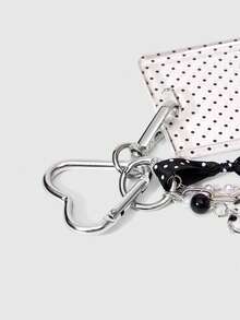 ROMWE 1 Set Of Fashionable Polka Dot Transparent Card Cover Printed Picture Plus Small Flower Spike Beaded Bag Accessory Buckle, Sweet And Cool, Spice Girl - Transparent card sleeve - View 4