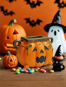 1 PC Durable Non Slip Easy Clean Pumpkin Orange Cute Tissue Box Cover Napkin Holder Set Kitchen Bathroom Home Tabletop Decor Halloween Thanksgiving Autumn Fall Party Gift - Multicolor - View 4