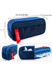 1Pc Large Capacity Pencil Case Multifunctional Pen Bag Organizer Durable Creative Desk Storage Pouch For School Office Stationery Supplies Study Gift - multicolor - View 3