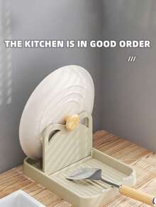 SHEIN Kitchen And Household Countertop Foldable Creative Cat Ear Pot Lid Rack - Black - View 8