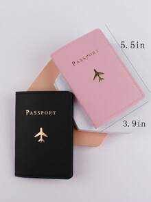 Found Favorite Fashionable And Lightweight, Suitable For Flying Back To School, Simple Style, Fashionable Style, Airplane Pattern, Passport Clip, Travel 2 Pieces Set - Multicolor - View 3