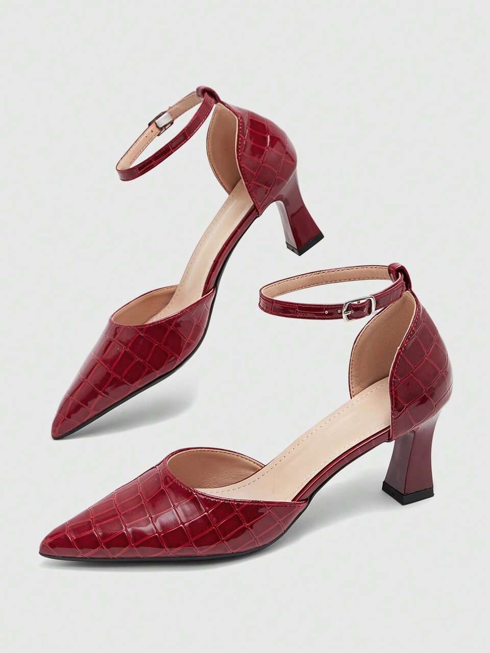CUCCOO BIZCHIC Women's Shoes Burgundy Summer Pointed High Heels Hollow Shoes Pie Commute To Work Wear Women's Shoes Fall Shoes