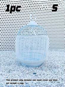 1pc Adjustable Elastic Bird Cage Cover, Breathable Mesh Dust Guard With Scatter-Proof Design, Universal Fit For Small Medium Large Parrot Cages, Reusable Pet Cage Sleeve - Multicolor - View 25