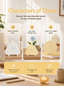 Haus Hana 1PC Small Opening Ceramic Flower Arrangement Vase With Cute Expression, Creative Geometric Shaped Dried Flower Holder, DIY Floral Display Vessel For Living Room Entryway Office Home Daily Use - multicolor - View 13
