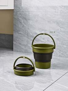 9L Collapsible Bucket With Handle, Portable Foldable Water Pail, Thickened Silicone Plastic Bucket For Household Cleaning, Camping, Fishing, Travel, Beach, Multi-Color Available - multicolor - View 5