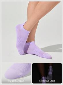 GLOWMODE 3 Pairs Arch Support Everyday Socks Gym - Purple - View 2