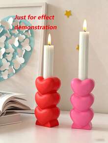 1 buah Cetakan Silikon Tempat Lilin Bintang & Hati Tiga-dalam-Satu, Alas Lilin Plaster Aromatik DIY & Cetakan Ornamen - Tiga kali lipat - View 3