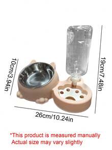 PETSIN Cat Bowl 2-In-1 Double Bowl Automatic Drinking Water, Cat Food, Dog Food Basin, Pet Universal Food Basin, Neck Protection, Anti Knock Feeding Device,Multiple Colors Available - 500ml - View 4