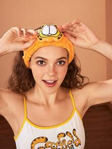 GARFIELD | SHEIN 1pc Cute Cat Patched Plush Retractable Hair Tie, For Home, Bathroom Decor, Summer - GARFIELD - View 9