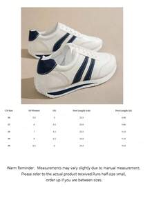 Versatile Women'S Casual Sneakers, Round Toe Low-Top, Comfortable Flat, Colorblock, Retro Style, All-Season Appropriate, Sizes 36-40Size - Blue - View 2