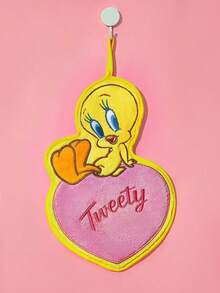 LOONEY TUNES X SHEIN 1pc Fashionable Soft Cartoon Heart Embroidered Plush Hand Towel, For Home Bathroom Summer - Multicolor - View 4