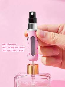 THE POWERPUFF GIRLS X SHEIN 5ml/0.2oz 可重複填充噴霧瓶，可愛卡通糖果色，附自動底部注壓泵，可重複使用香水瓶，迷你便攜化妝品瓶，透明視窗，友誼、愛心、星星、PPG、花朵、Babbles、Buttercup、Y2K風格 - 彩色 - 查看 2