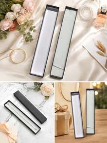 6PCS/12PCS Plain Gift Box, Simple Black Rectangle Shaped Gift Wrapping Box For Party, Classic Style Packaging Box For Jewelry As Festival Gift, Mini Bracelet Boxes For Jewelry Tiny Wrap Boxes Small Cardboard Boxes For Favor Ornaments Earring - black - View 5