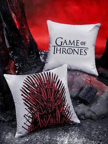 Game of Thrones X SHEIN 1個酷炫裝飾抱枕套（不含枕芯），尺寸45*45公分，柔軟舒適的毛絨布料，適用於家居裝飾、汽車、禮品等 - 彩色 - 查看 4