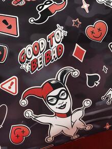 Harley Quinn X SHEIN 透明 PVC 化妝包，附印花防水拉鍊，多功能旅行盥洗包與化妝收納袋，適合日常洗漱用品、文具及小雜物收納 - 彩色 - 查看 3