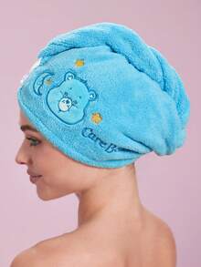 SHEIN X Care Bears Cartoon Embroidered Dry Hair Cap - lake blue - View 6