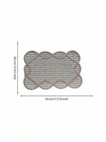 Haus Hana 1pc 38cm Round Or 45x30cm Rectangular Boho Woven Paper Placemat, Flower Petal Edge Table Mat With Natural Two-Tone Braided Design, Rustic Farmhouse Dining Decor For Kitchen, Dinner Table, Wedding, Party, Holiday And Daily Use - Multicolor - View 14