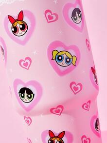 THE POWERPUFF GIRLS X SHEIN 30 Oz/900ml 不鏽鋼水杯、咖啡杯、運動水壺、保溫杯，附吸管與手提功能，冷熱皆可保溫 - 粉色 - 查看 8