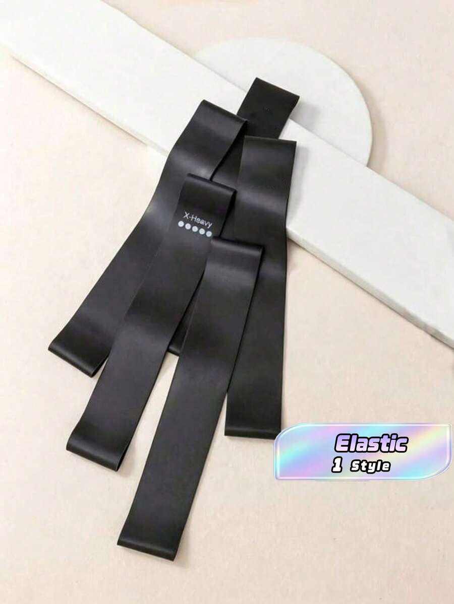 5pcs Resistance Bands Set, Different Levels, Unisex Home Gym Fitness Workout Stretch Bands, High Quality Yoga Exercise Equipment - Black - View 1