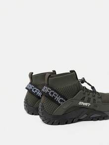 Vate Sepatu Sneakers Kasual Wanita dengan Motif Huruf yang Nyaman untuk Pemakaian Sehari-hari, Cocok untuk Natal - Hijau Tentara - View 8