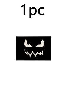 1Pc Halloween Placemats, Scary Grinning Face Jack-O'-Lantern Printed Decorative Table Mats, Non-Slip Linen Dining Pads For Halloween Night Party Table Decor - B - View 10
