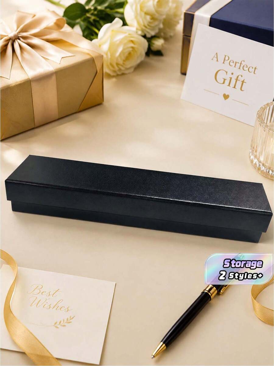 6PCS/12PCS Plain Gift Box, Simple Black Rectangle Shaped Gift Wrapping Box For Party, Classic Style Packaging Box For Jewelry As Festival Gift, Mini Bracelet Boxes For Jewelry Tiny Wrap Boxes Small Cardboard Boxes For Favor Ornaments Earring - black - View 1