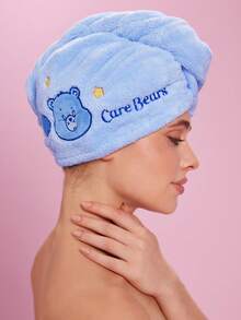 SHEIN X Care Bears Cartoon Embroidered Dry Hair Cap - Blue - View 6