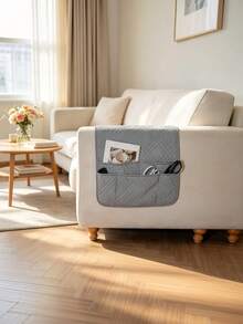 1PC Soft Breathable ArmrestCover With 2SidePockets RemoteControlHolder NonSlip AllSeason Minimalist Design For Living Room Recliner Couch Protector MustHave - Multicolor - View 3