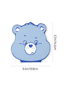 SHEIN X Care Bears Sweet Heart Nose Bear Foldable Makeup Mirror, Irregular Shape, Foldable Faux Leather Cover, Slim Desktop Vanity Mirror For Teens Daily Grooming - Dusty Blue - View 5