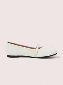 CUCCOO DOLLMOD Women's Beige Patent Leather Mary Jane Flats, Bow Round Toe Slip-On Shoes, Comfortable Casual Commuter Shoes - Beige - View 5